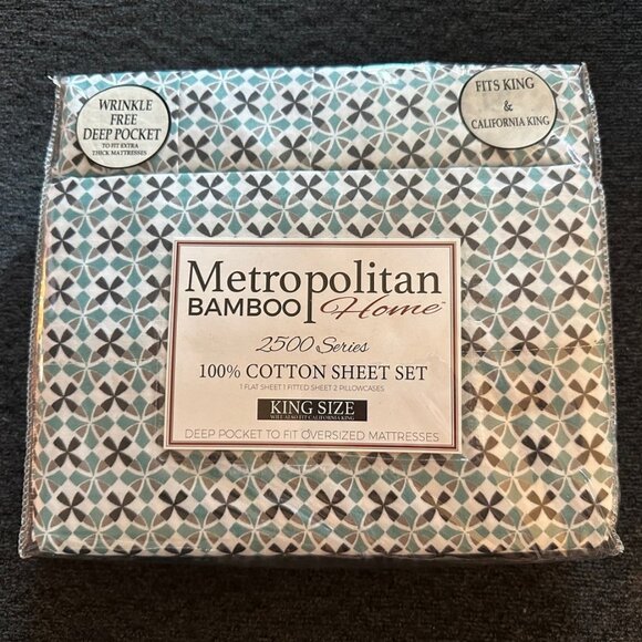 Wholesale Metropolitan Home 2500 Series 6-Pc Sheet Set  Metropolitan Bamboo Home King Sheet Set 2500 T.C. Egyptian Cotton - mozaic print